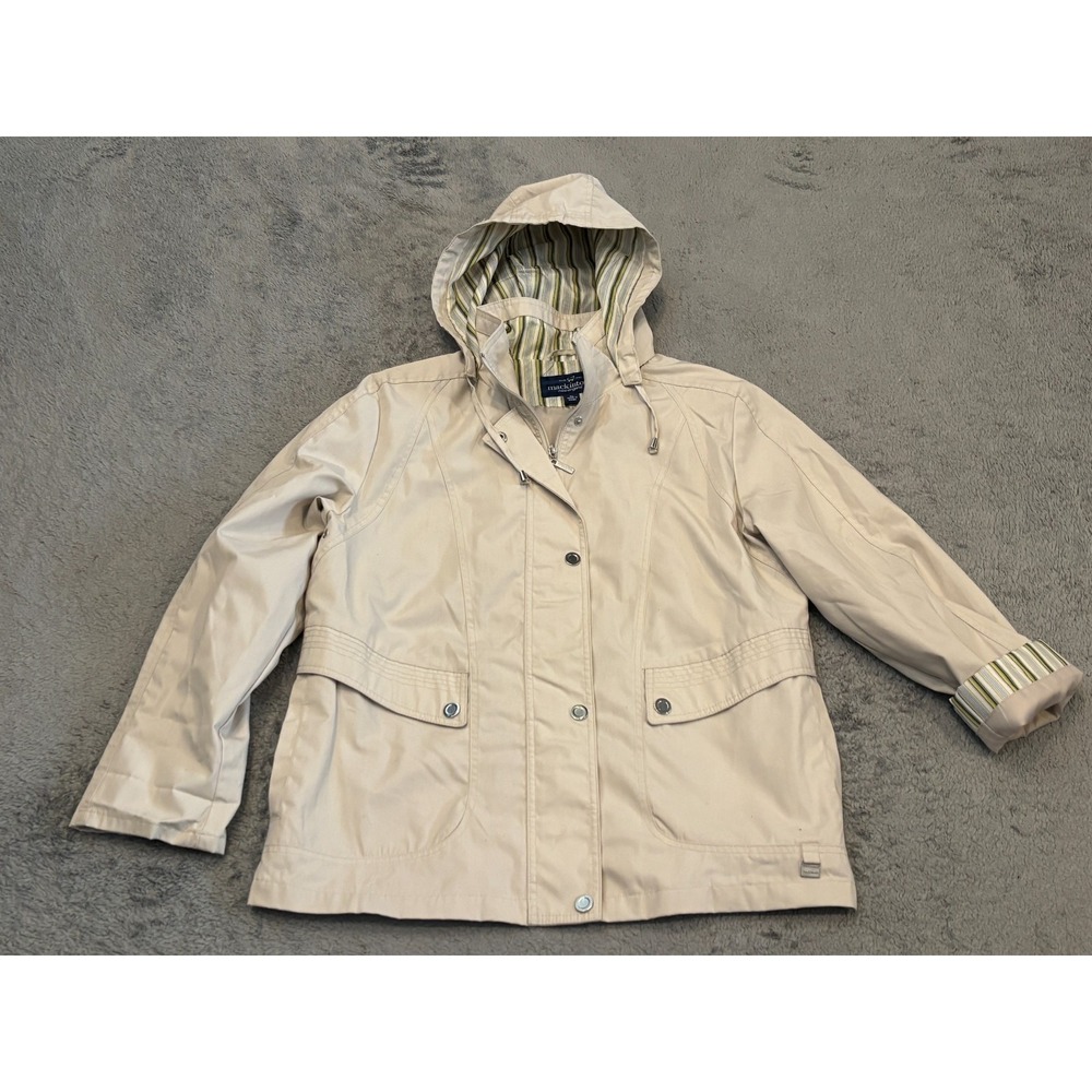 Mackintosh New England Jacket Womens PL Petite Large Beige Coat Removable Hood